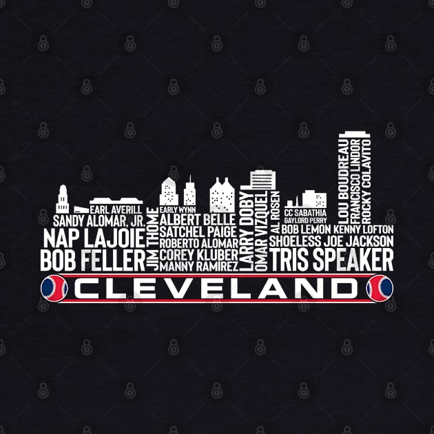 Cleveland Baseball Team All Time Legends, Cleveland City Skyline by Legend Skyline